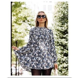 Free People Flowers In Her Hair Tunic Mini Dress Floral L/S Size Medium